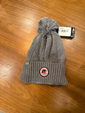 Under Armour Maryland Terrapins Gray Ribbed Knit Pom Beanie Hat